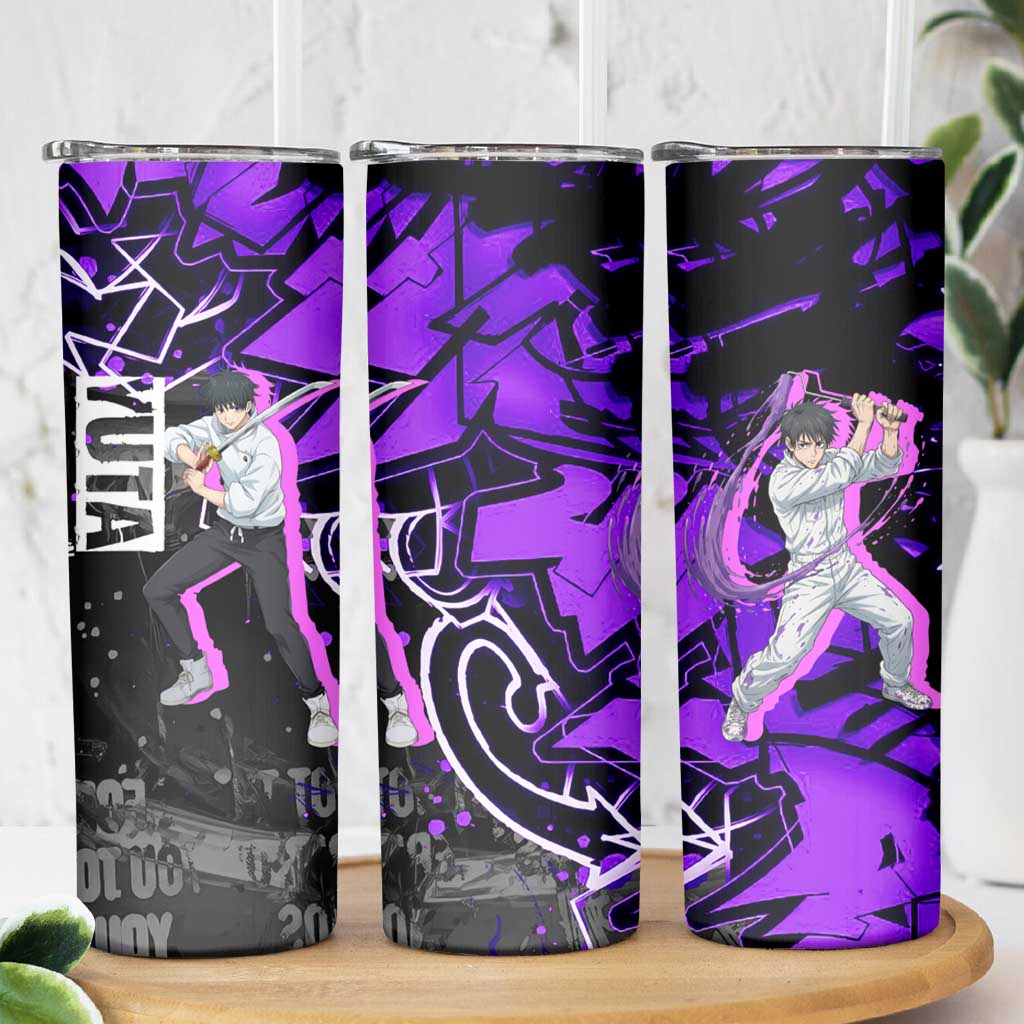 Yuta Okkotsu Jujutsu Kaisen Skinny Tumbler Neon Graffiti Anime Fusion
