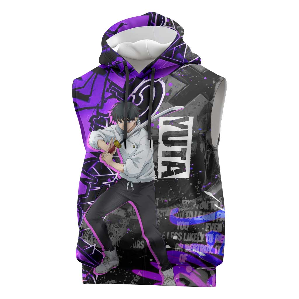 Yuta Okkotsu Jujutsu Kaisen Sleeveless Hoodie Neon Graffiti Anime Fusion