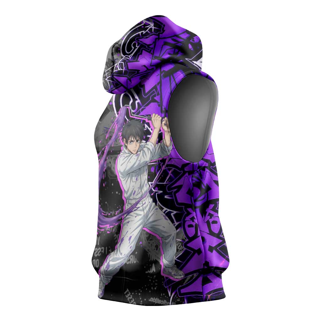 Yuta Okkotsu Jujutsu Kaisen Sleeveless Hoodie Neon Graffiti Anime Fusion