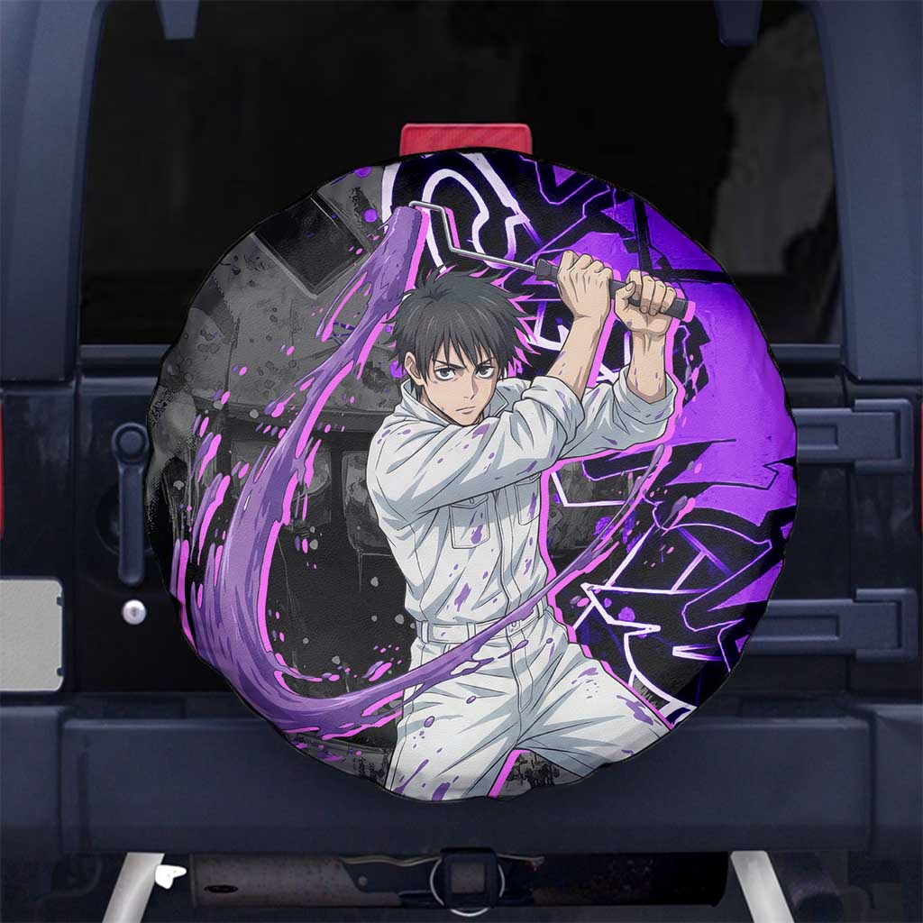 Yuta Okkotsu Jujutsu Kaisen Spare Tire Cover Neon Graffiti Anime Fusion