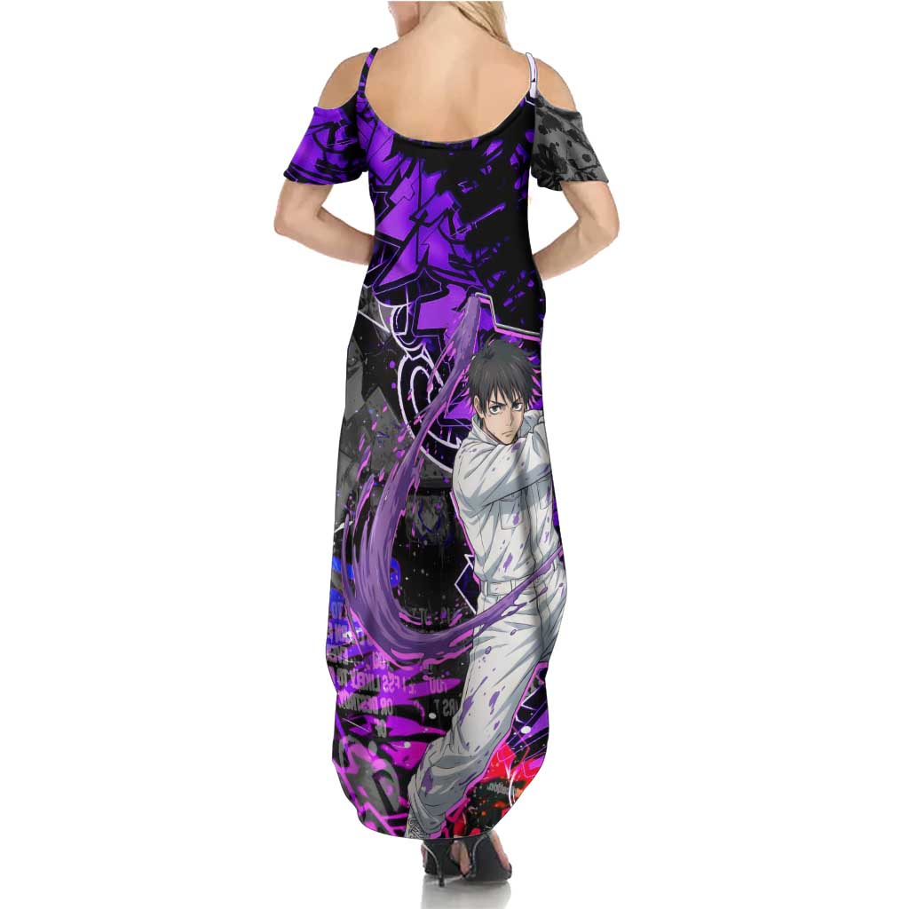 Yuta Okkotsu Jujutsu Kaisen Summer Maxi Dress Neon Graffiti Anime Fusion