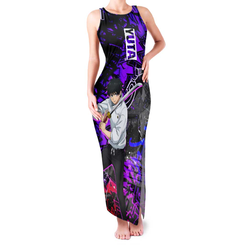 Yuta Okkotsu Jujutsu Kaisen Tank Maxi Dress Neon Graffiti Anime Fusion