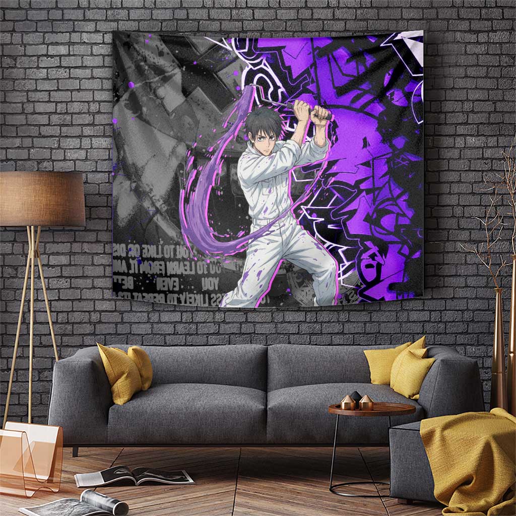 Yuta Okkotsu Jujutsu Kaisen Tapestry Neon Graffiti Anime Fusion