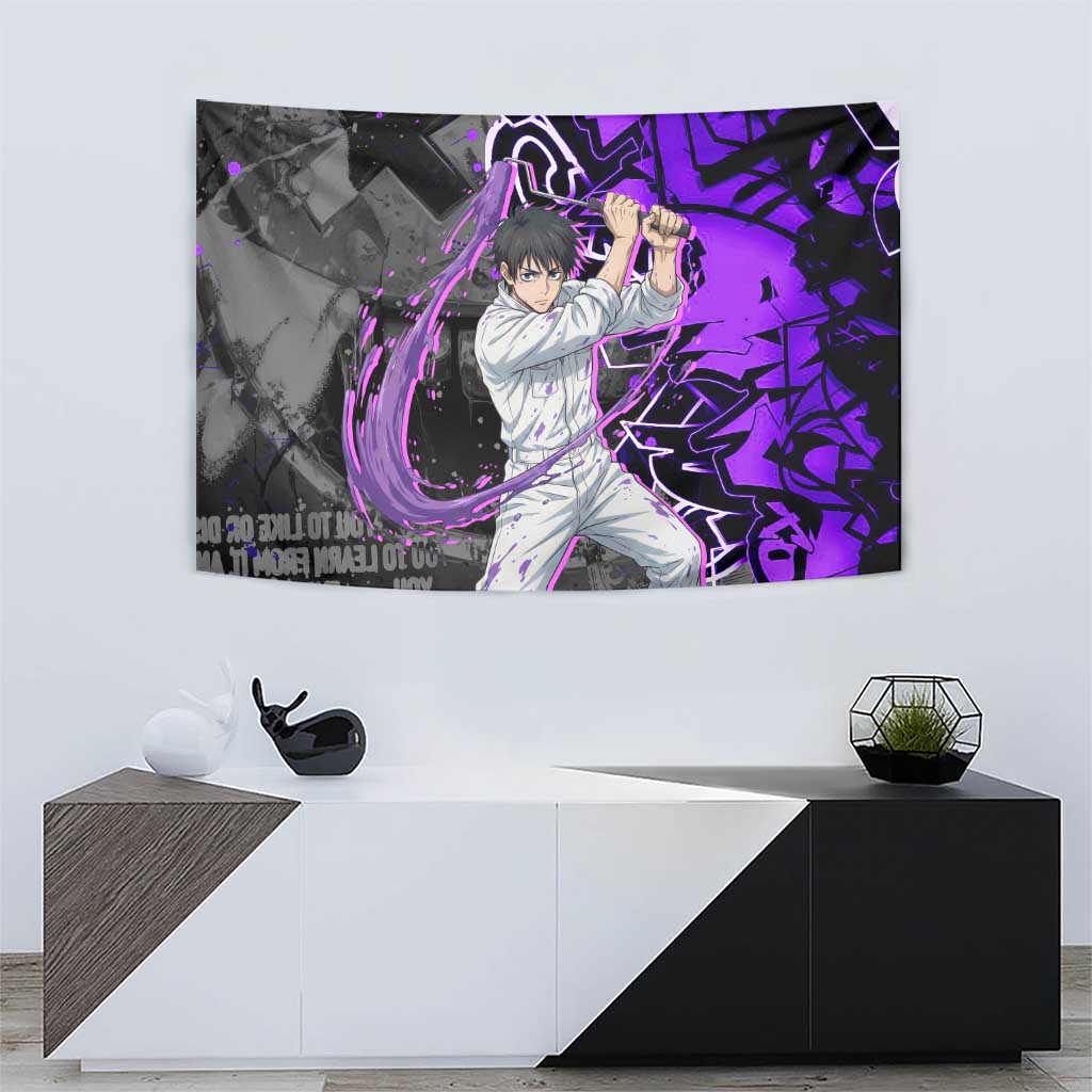 Yuta Okkotsu Jujutsu Kaisen Tapestry Neon Graffiti Anime Fusion