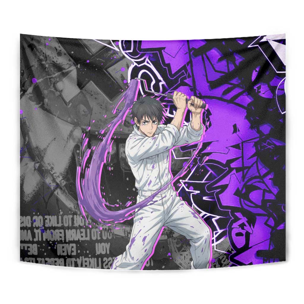 Yuta Okkotsu Jujutsu Kaisen Tapestry Neon Graffiti Anime Fusion