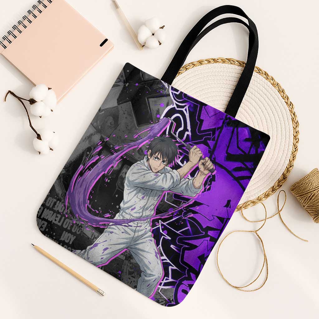 Yuta Okkotsu Jujutsu Kaisen Tote Bag Neon Graffiti Anime Fusion