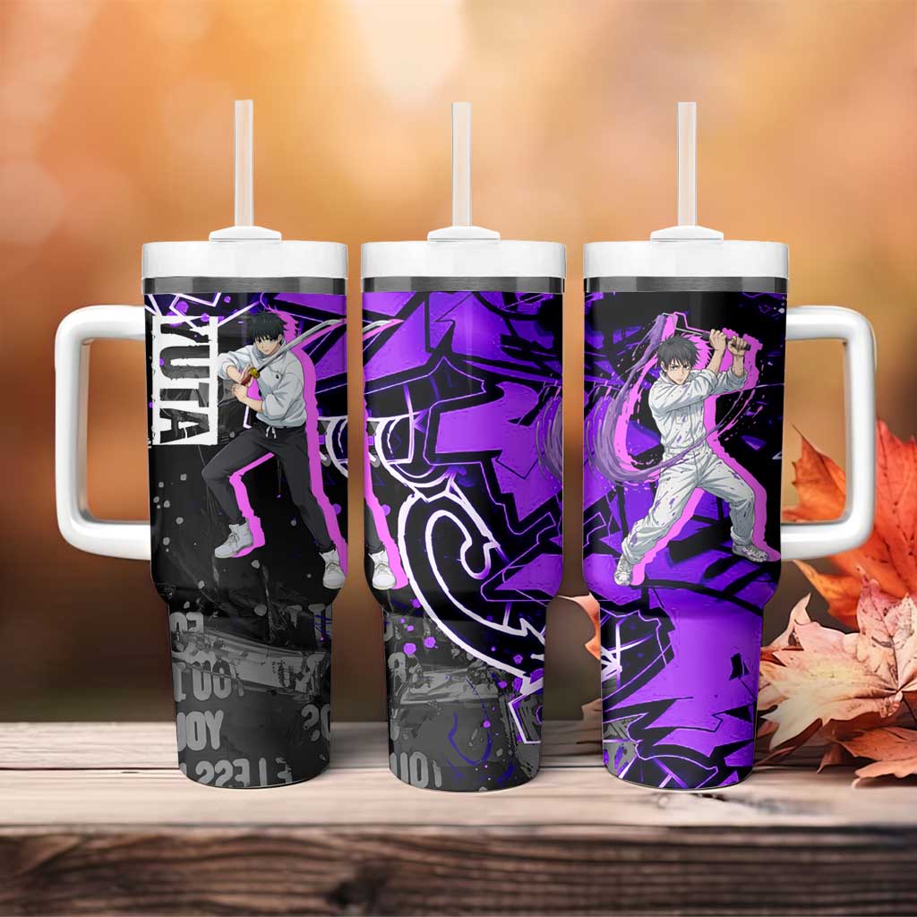 Yuta Okkotsu Jujutsu Kaisen Tumbler With Handle Neon Graffiti Anime Fusion