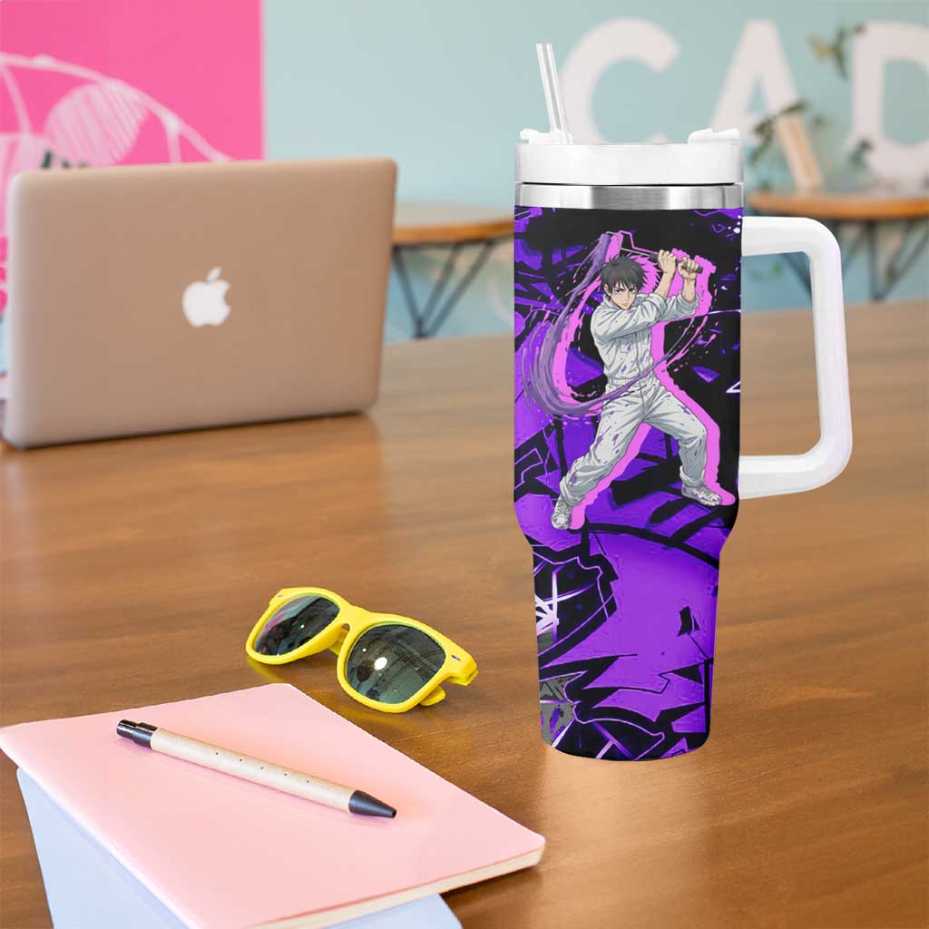 Yuta Okkotsu Jujutsu Kaisen Tumbler With Handle Neon Graffiti Anime Fusion