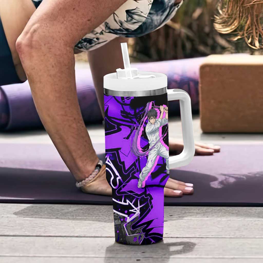 Yuta Okkotsu Jujutsu Kaisen Tumbler With Handle Neon Graffiti Anime Fusion