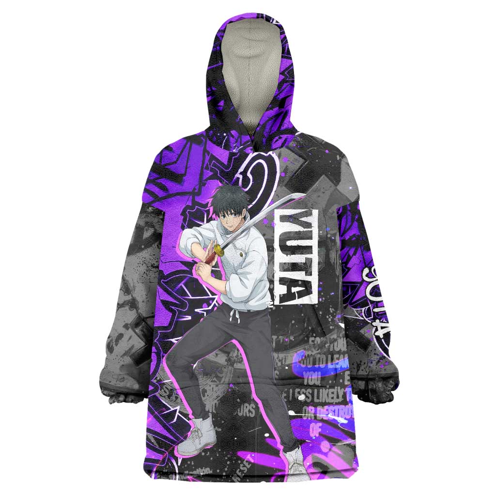 Yuta Okkotsu Jujutsu Kaisen Wearable Blanket Hoodie Neon Graffiti Anime Fusion