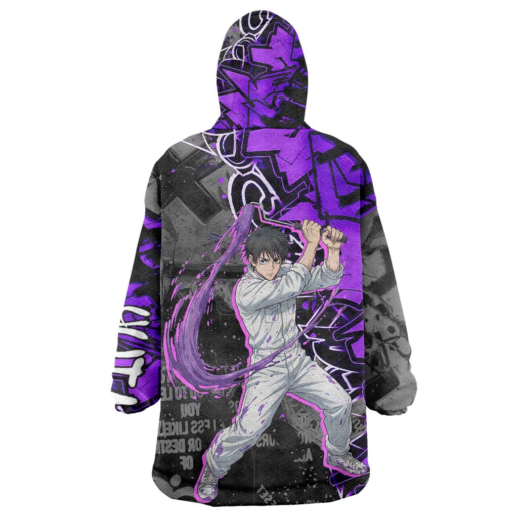Yuta Okkotsu Jujutsu Kaisen Wearable Blanket Hoodie Neon Graffiti Anime Fusion