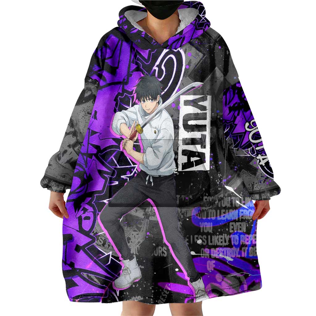 Yuta Okkotsu Jujutsu Kaisen Wearable Blanket Hoodie Neon Graffiti Anime Fusion