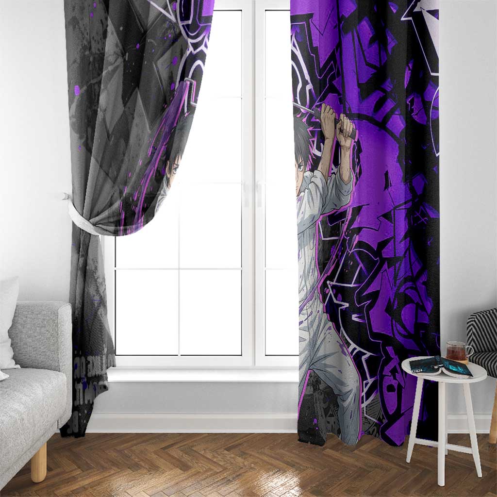Yuta Okkotsu Jujutsu Kaisen Window Curtain Neon Graffiti Anime Fusion