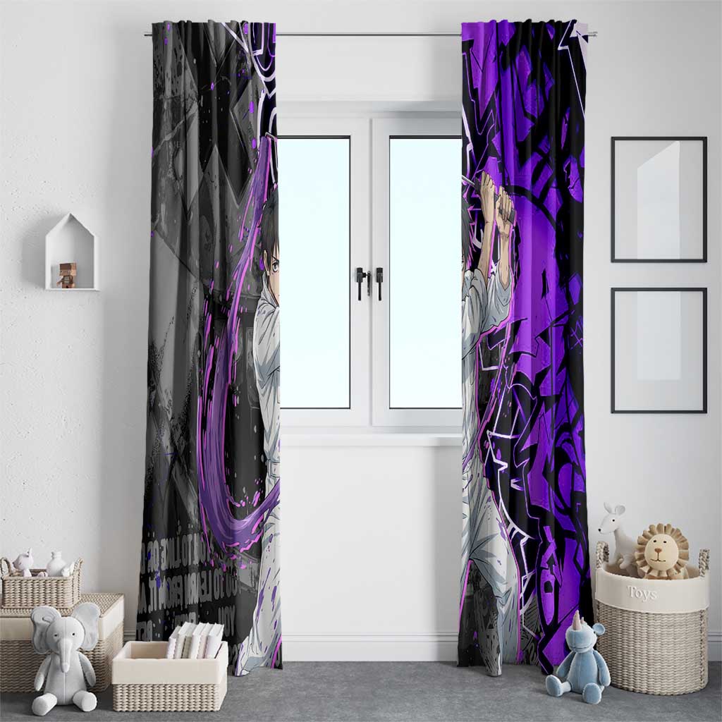 Yuta Okkotsu Jujutsu Kaisen Window Curtain Neon Graffiti Anime Fusion