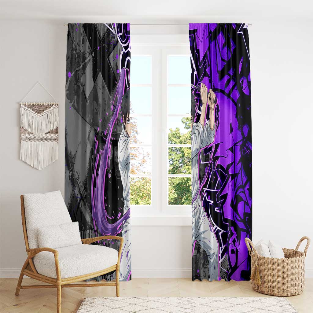 Yuta Okkotsu Jujutsu Kaisen Window Curtain Neon Graffiti Anime Fusion