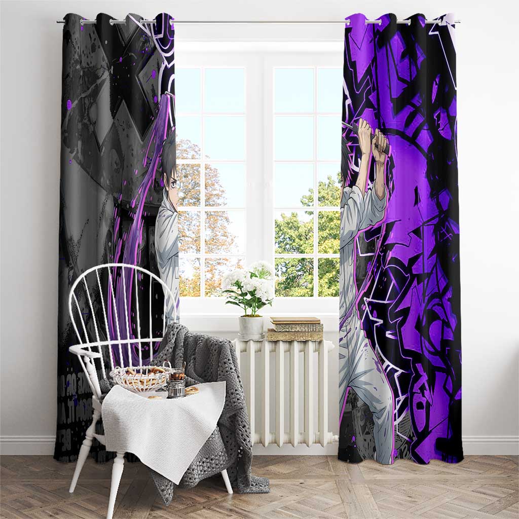 Yuta Okkotsu Jujutsu Kaisen Window Curtain Neon Graffiti Anime Fusion