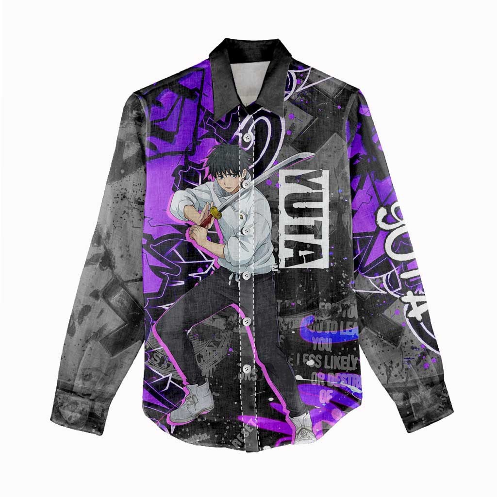 Yuta Okkotsu Jujutsu Kaisen Women Casual Shirt Neon Graffiti Anime Fusion