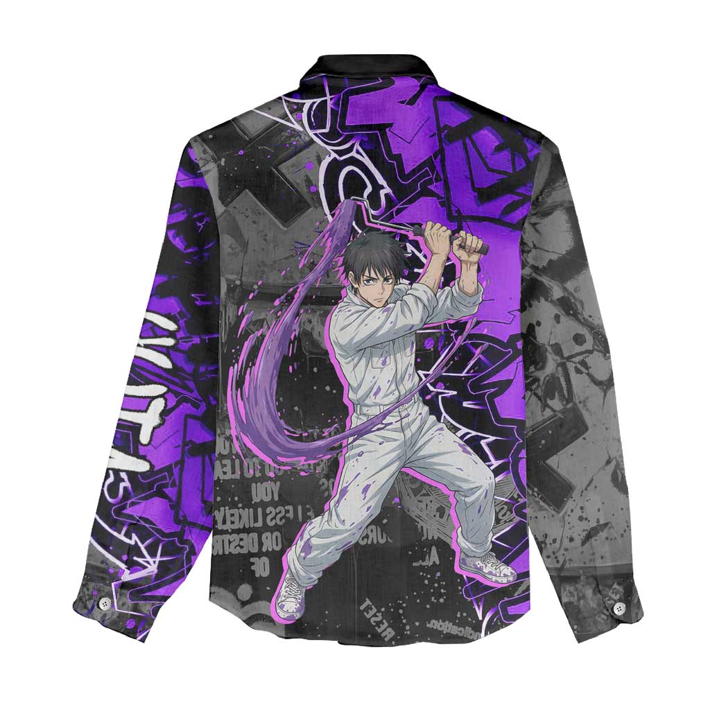 Yuta Okkotsu Jujutsu Kaisen Women Casual Shirt Neon Graffiti Anime Fusion