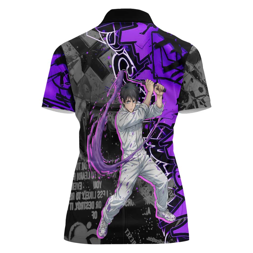 Yuta Okkotsu Jujutsu Kaisen Women Polo Shirt Neon Graffiti Anime Fusion