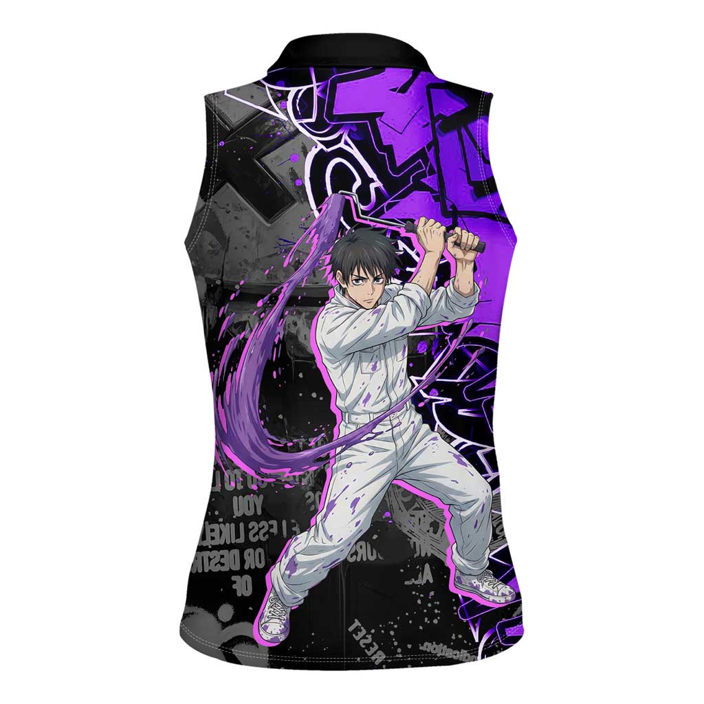 Yuta Okkotsu Jujutsu Kaisen Women Sleeveless Polo Shirt Neon Graffiti Anime Fusion