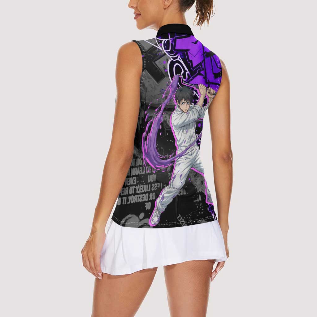 Yuta Okkotsu Jujutsu Kaisen Women Sleeveless Polo Shirt Neon Graffiti Anime Fusion