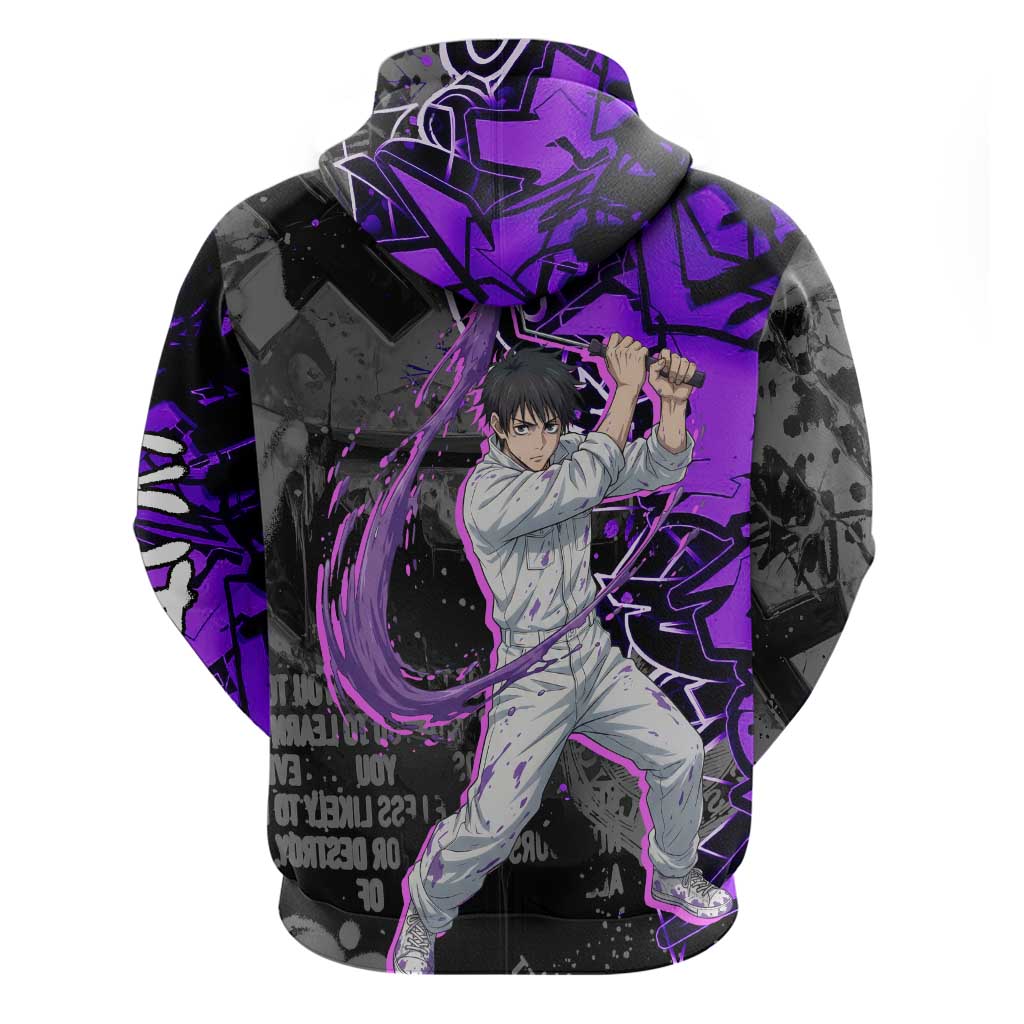 Yuta Okkotsu Jujutsu Kaisen Zip Hoodie Neon Graffiti Anime Fusion