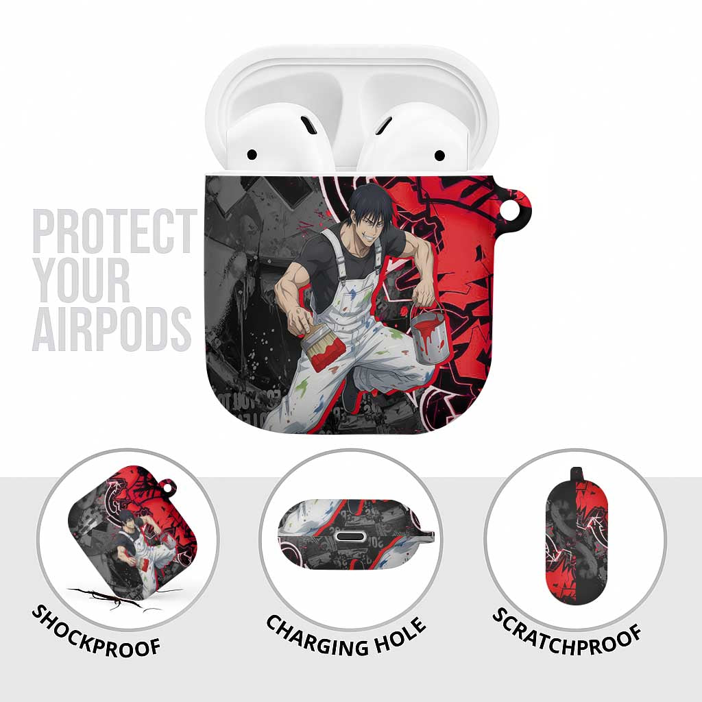 Toji Fushiguro AirPods Case Urban Graffiti Anime Style