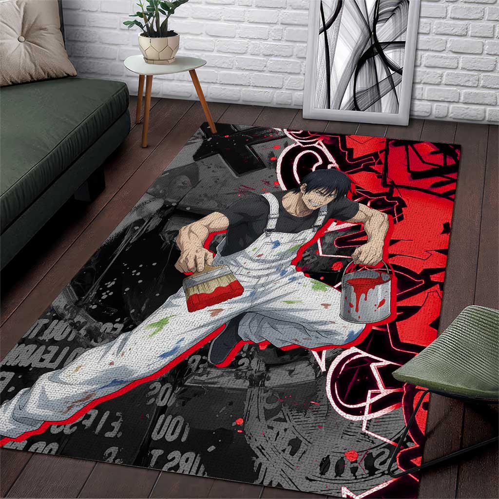 Toji Fushiguro Area Rug Urban Graffiti Anime Style
