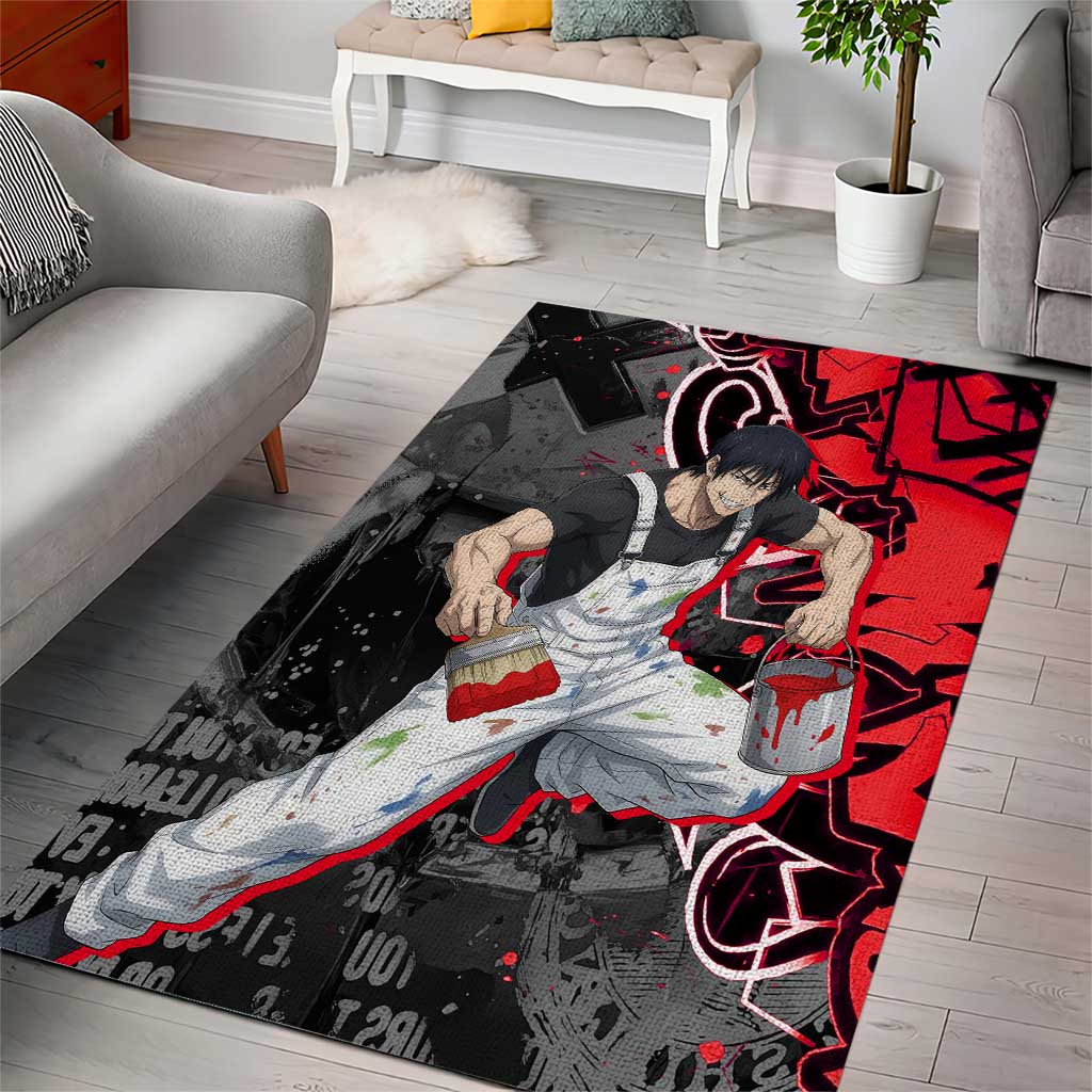 Toji Fushiguro Area Rug Urban Graffiti Anime Style
