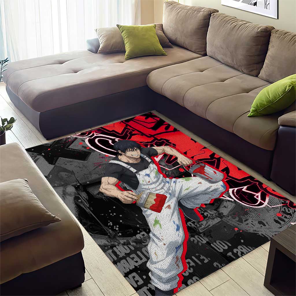 Toji Fushiguro Area Rug Urban Graffiti Anime Style