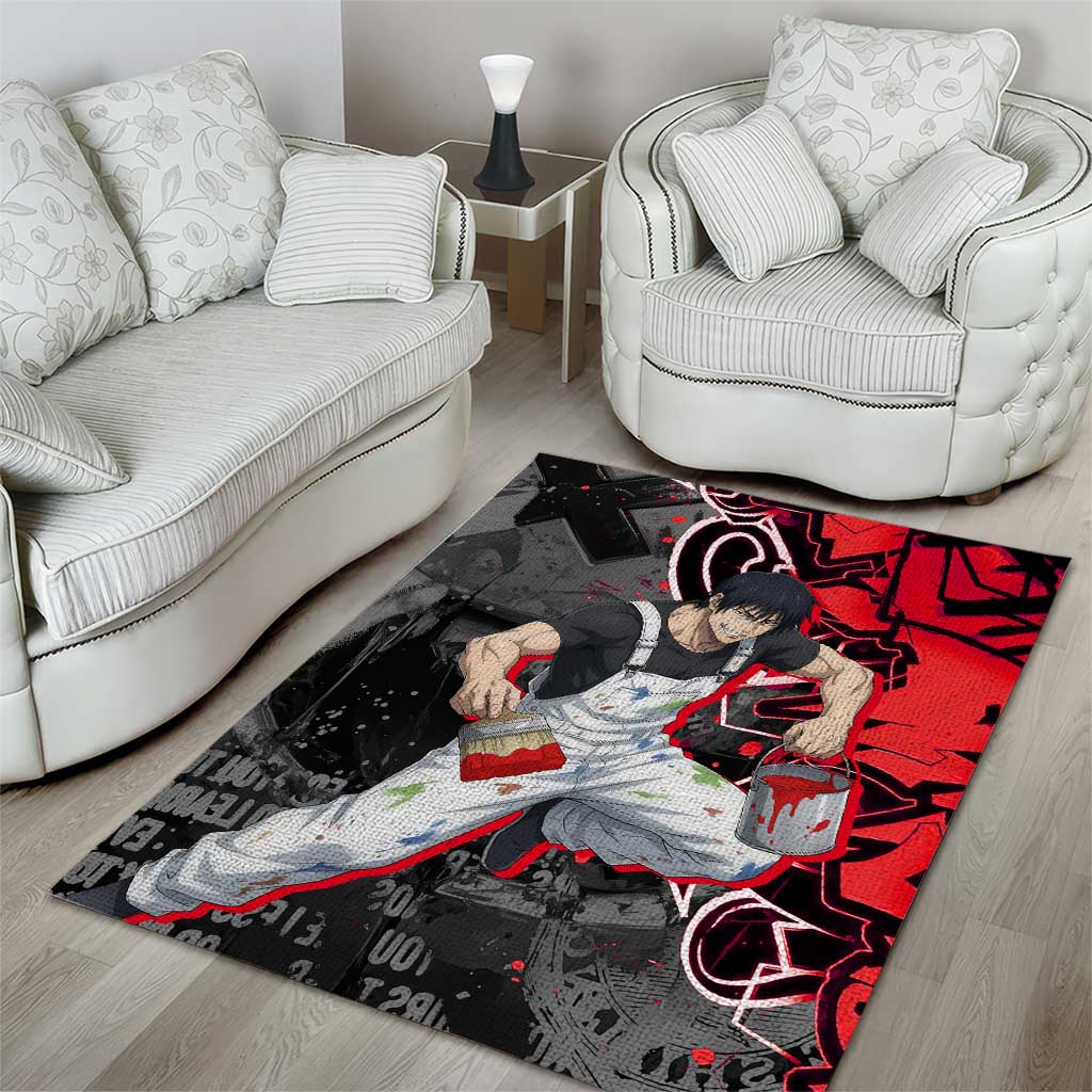 Toji Fushiguro Area Rug Urban Graffiti Anime Style