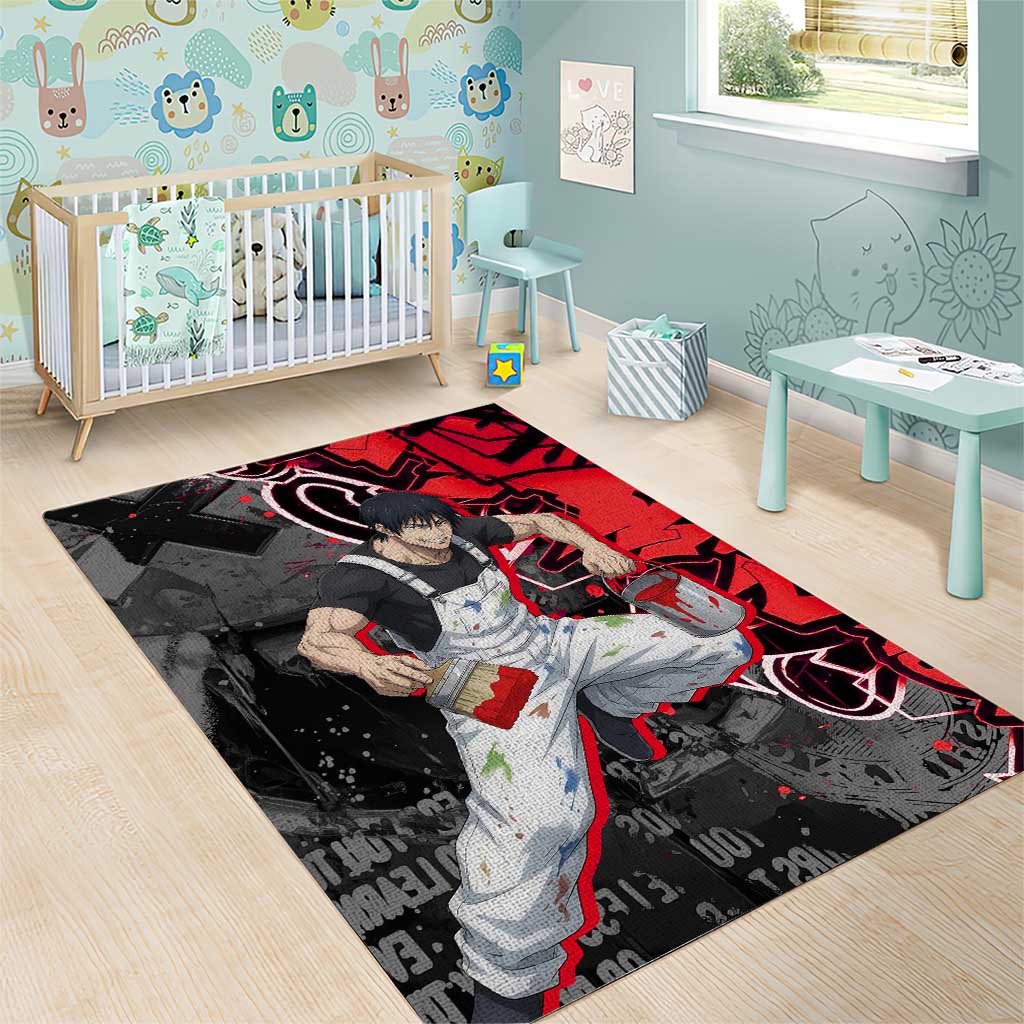 Toji Fushiguro Area Rug Urban Graffiti Anime Style