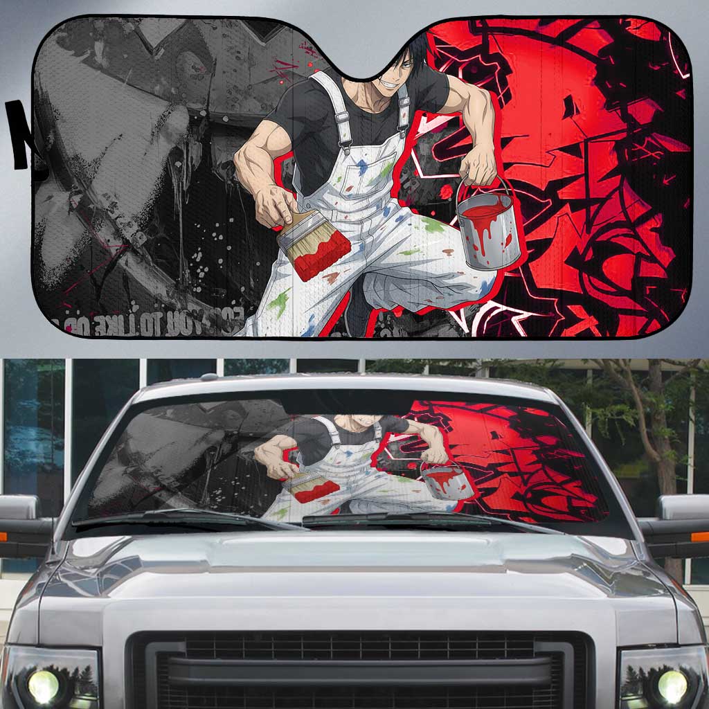 Toji Fushiguro Auto Sun Shade Urban Graffiti Anime Style
