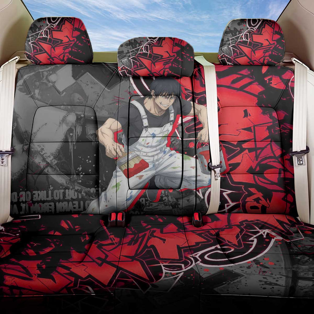 Toji Fushiguro Back Car Seat Cover Urban Graffiti Anime Style