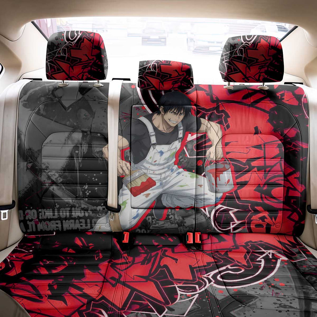 Toji Fushiguro Back Car Seat Cover Urban Graffiti Anime Style