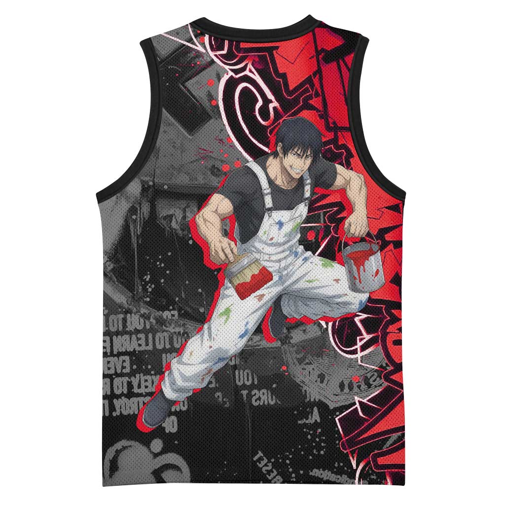 Toji Fushiguro Basketball Jersey Urban Graffiti Anime Style
