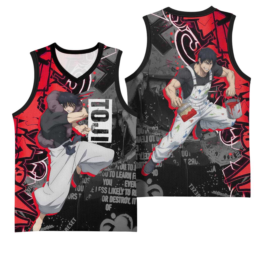 Toji Fushiguro Basketball Jersey Urban Graffiti Anime Style