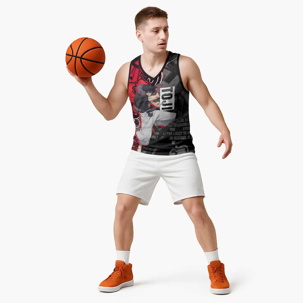 Toji Fushiguro Basketball Jersey Urban Graffiti Anime Style