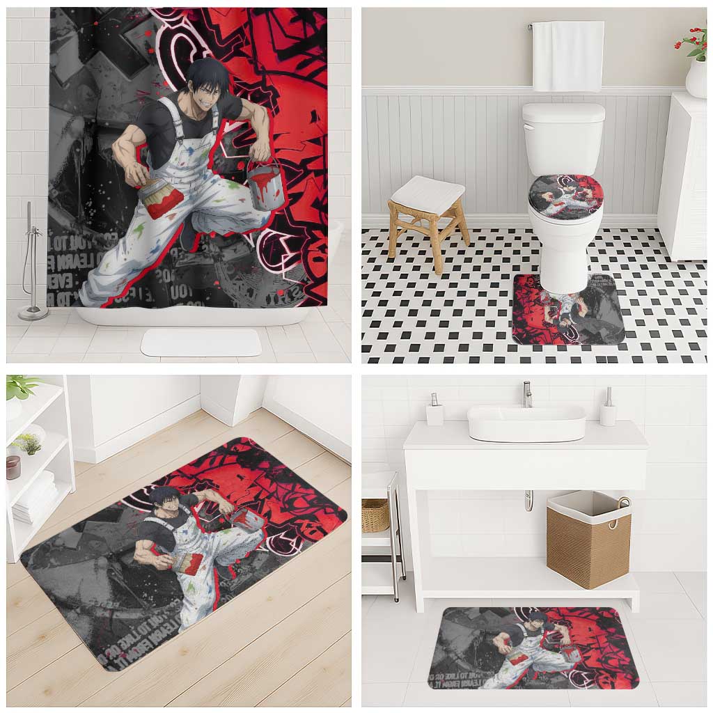 Toji Fushiguro Bathroom Set Urban Graffiti Anime Style