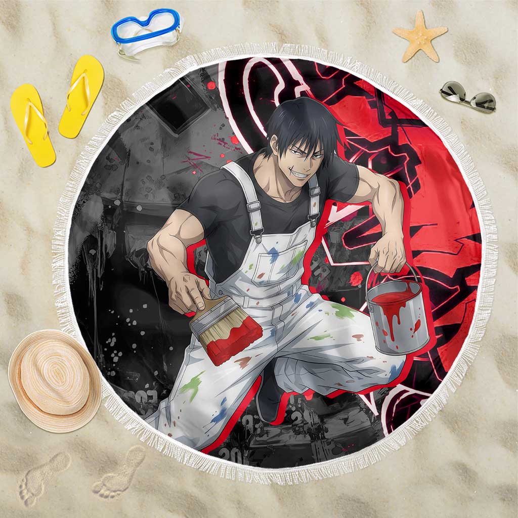 Toji Fushiguro Beach Blanket Urban Graffiti Anime Style