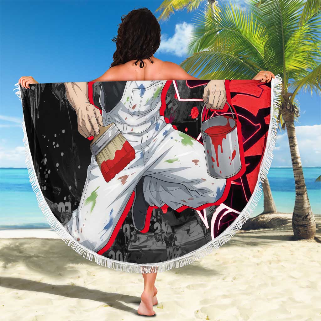 Toji Fushiguro Beach Blanket Urban Graffiti Anime Style