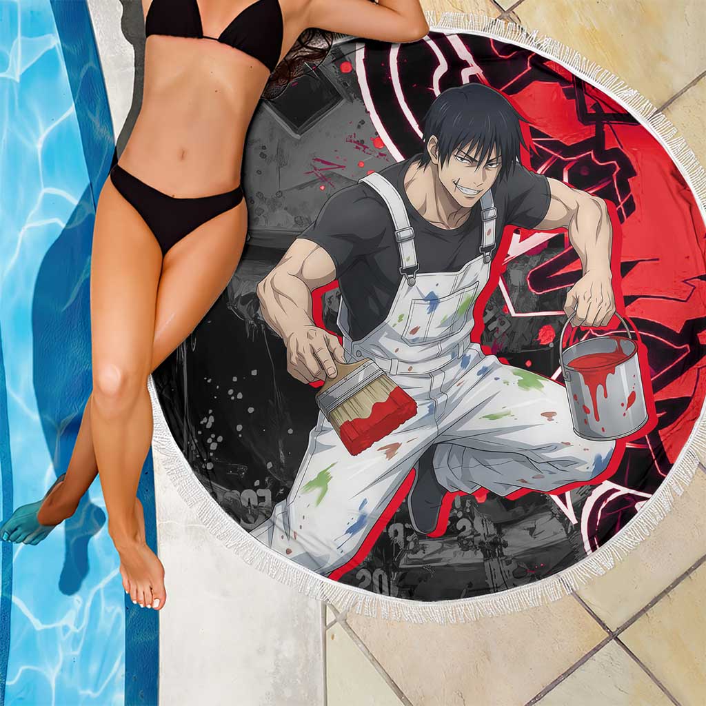 Toji Fushiguro Beach Blanket Urban Graffiti Anime Style