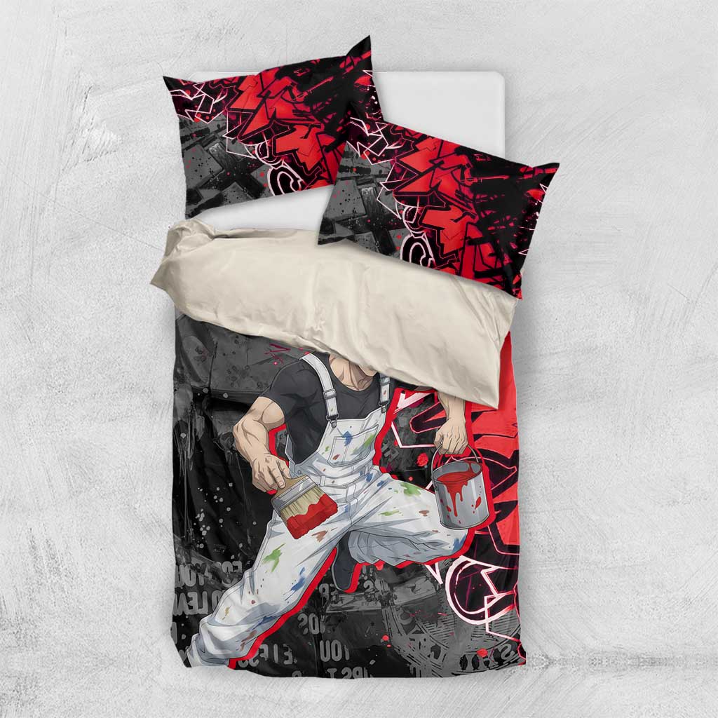 Toji Fushiguro Bedding Set Urban Graffiti Anime Style