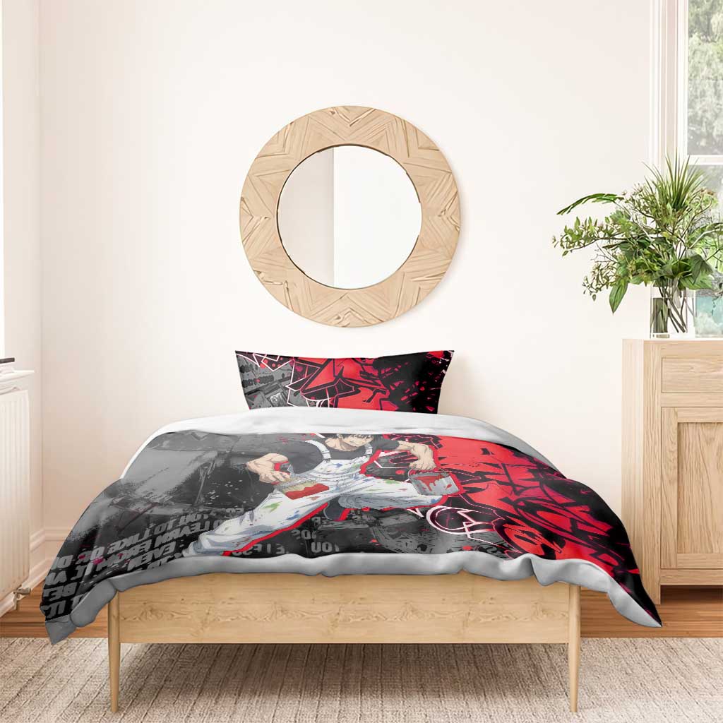 Toji Fushiguro Bedding Set Urban Graffiti Anime Style