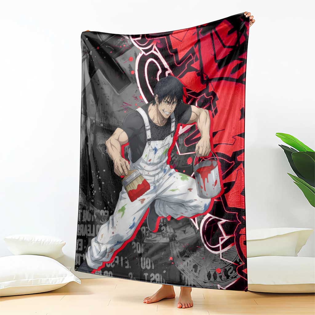 Toji Fushiguro Blanket Urban Graffiti Anime Style