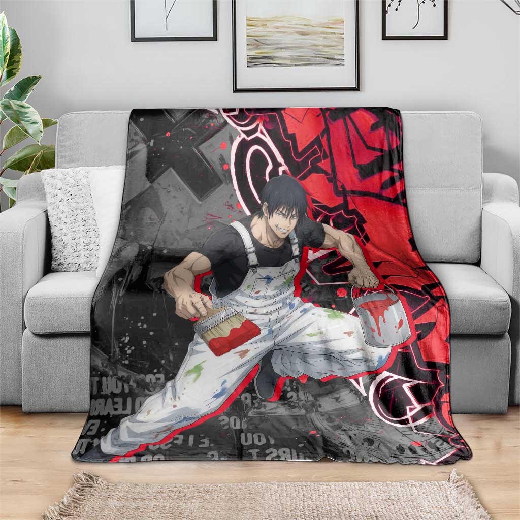 Toji Fushiguro Blanket Urban Graffiti Anime Style