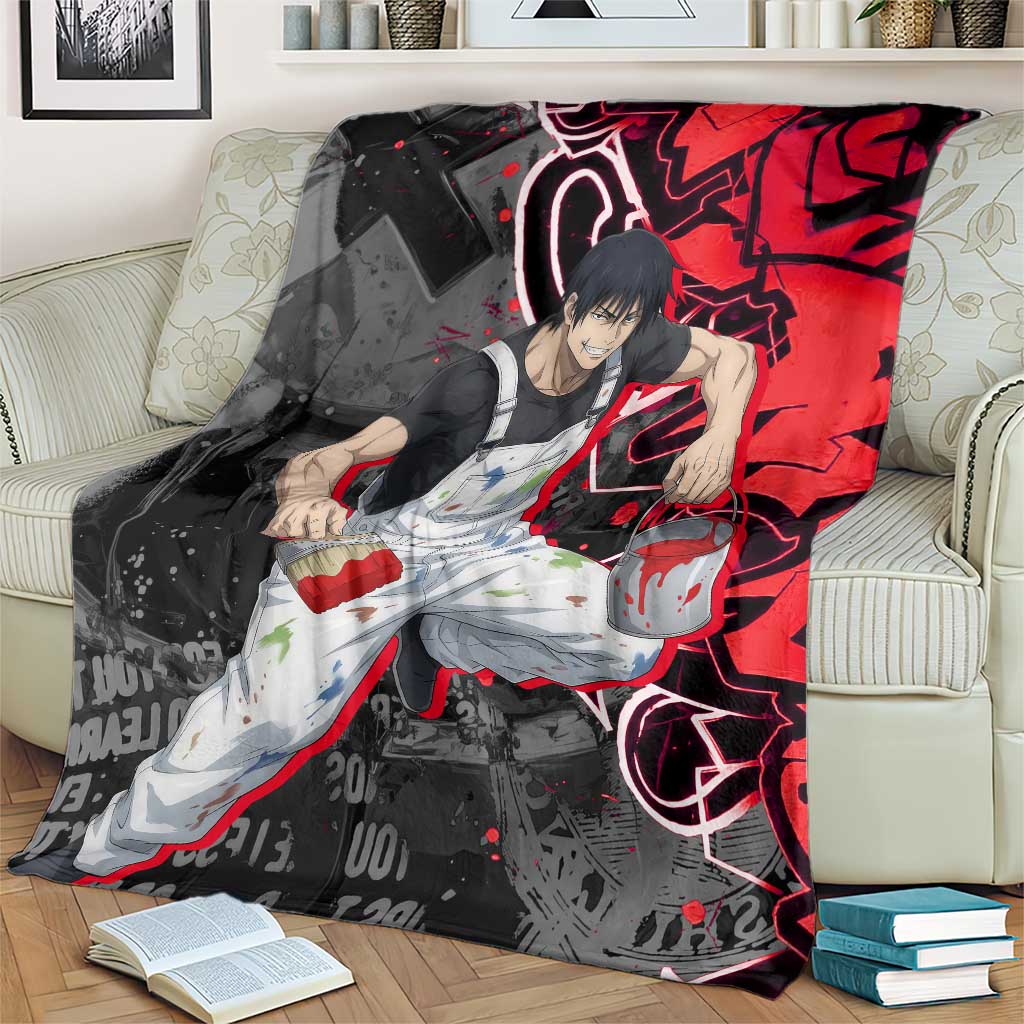 Toji Fushiguro Blanket Urban Graffiti Anime Style