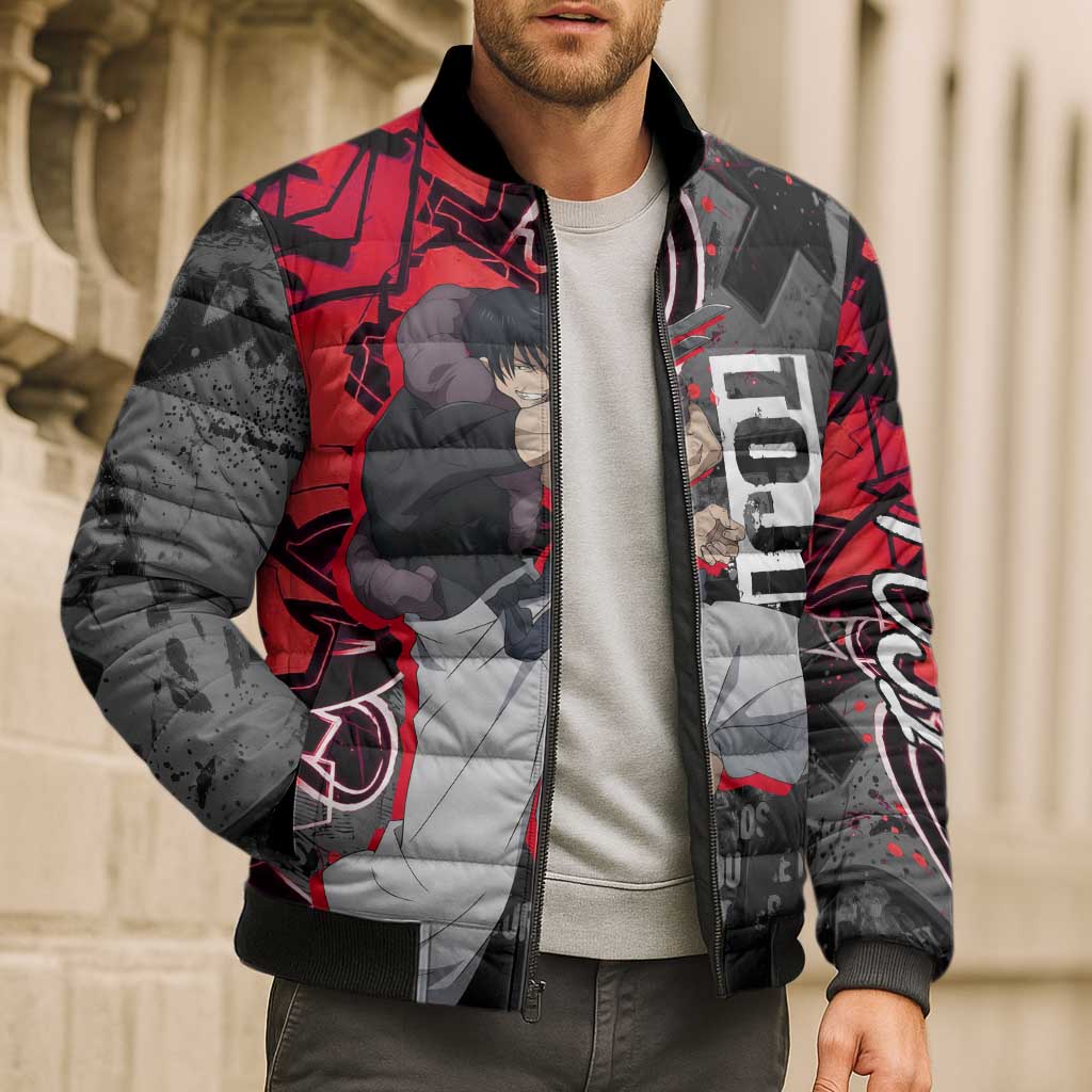 Toji Fushiguro Bomber Puffer Jacket Urban Graffiti Anime Style