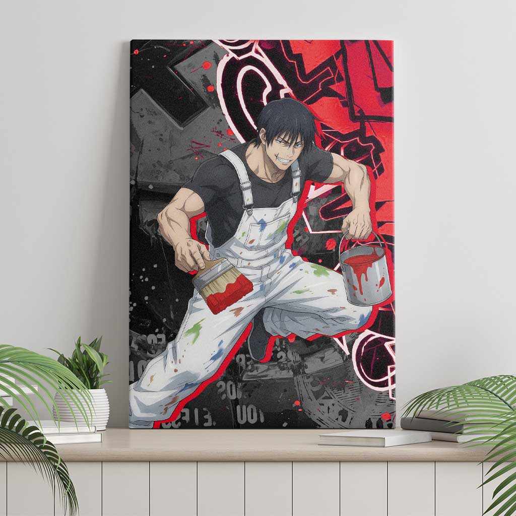 Toji Fushiguro Canvas Wall Art Urban Graffiti Anime Style