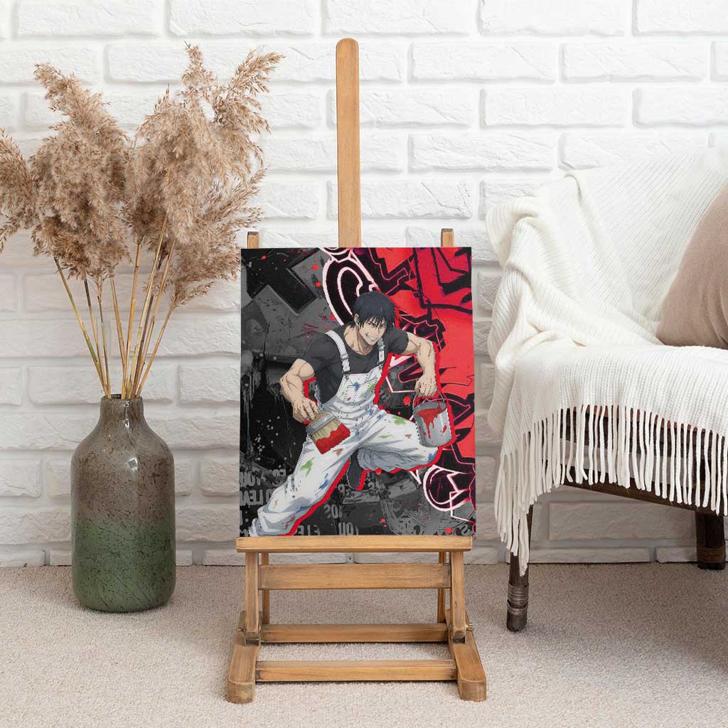 Toji Fushiguro Canvas Wall Art Urban Graffiti Anime Style